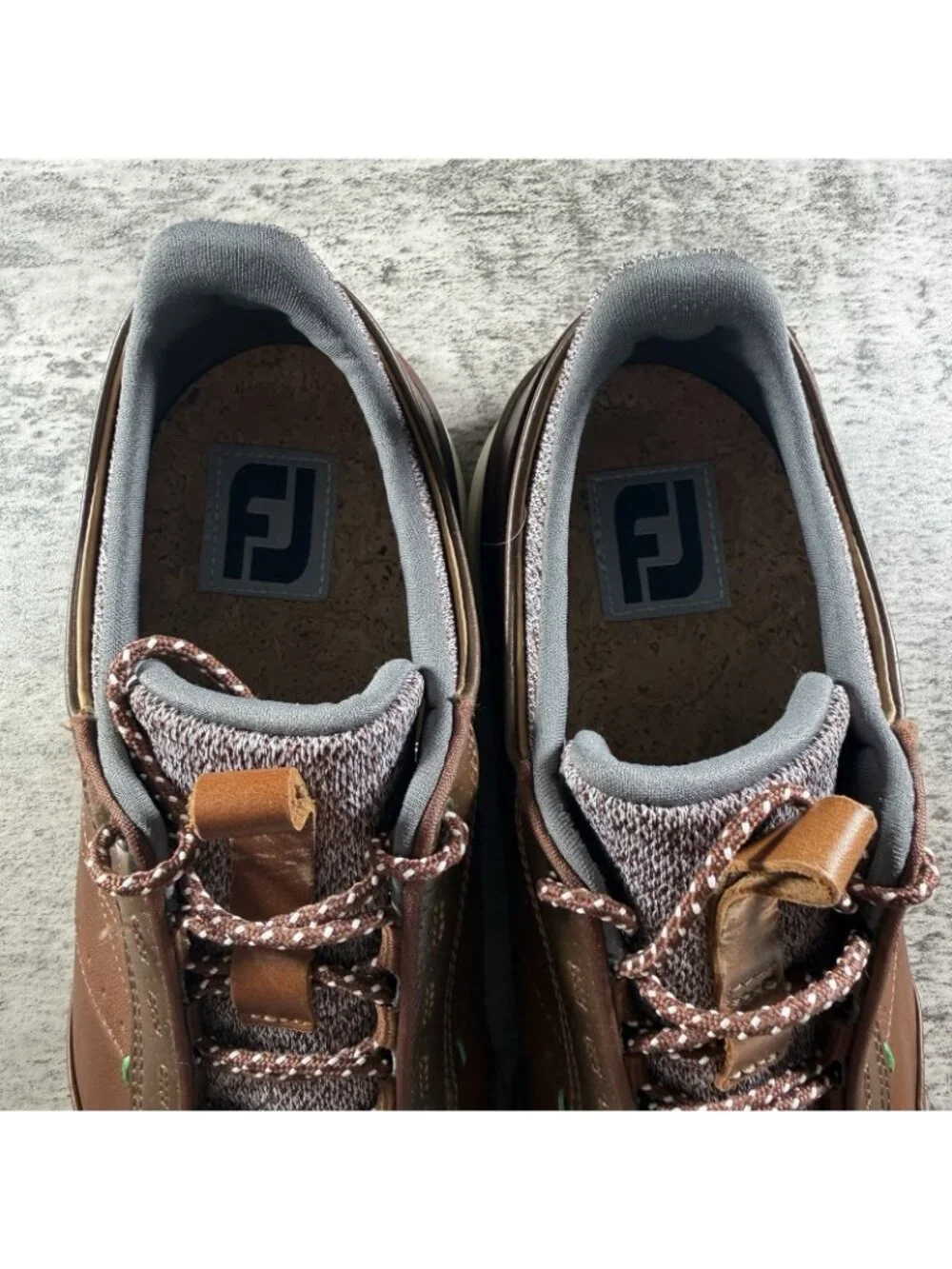 FootJoy Stratos Mens Brown Cognac Leather Spikeless Golf Shoes 50065 Size 11.5 M